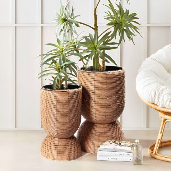 Straw Plant Pot Small